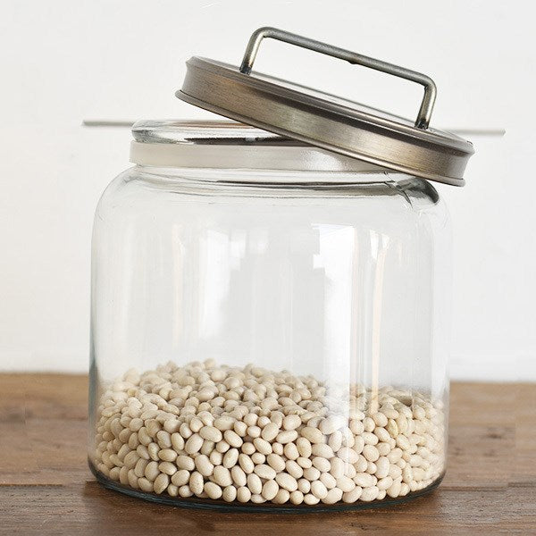 Small Glass Jar Canister w/ Lid