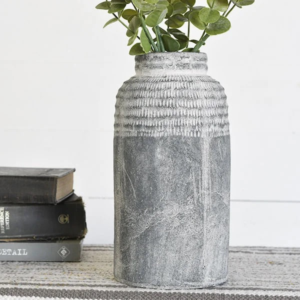 11.8” Charcoal Carved Vase