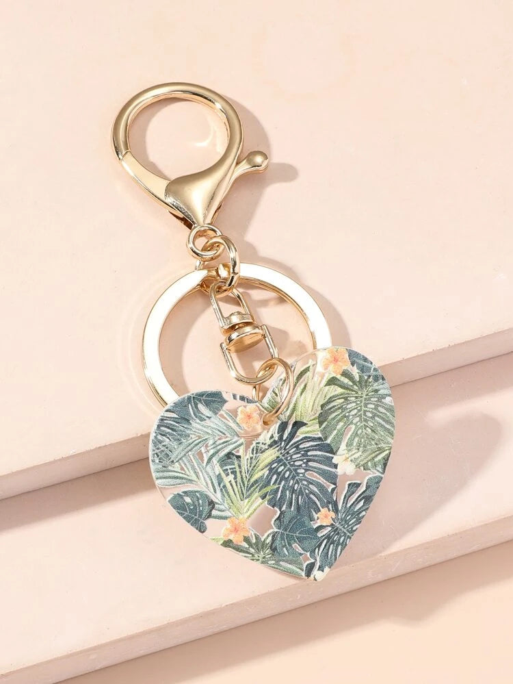 Leaf Heart Keychain